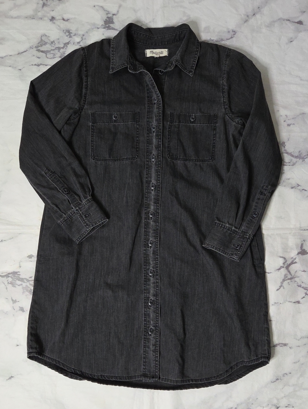 Madewell Black Denim Wash Shirt Dress